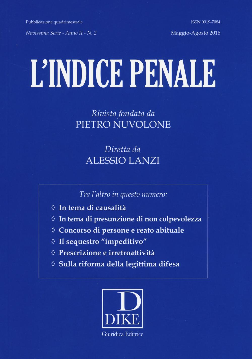 L'indice penale. Vol. 2