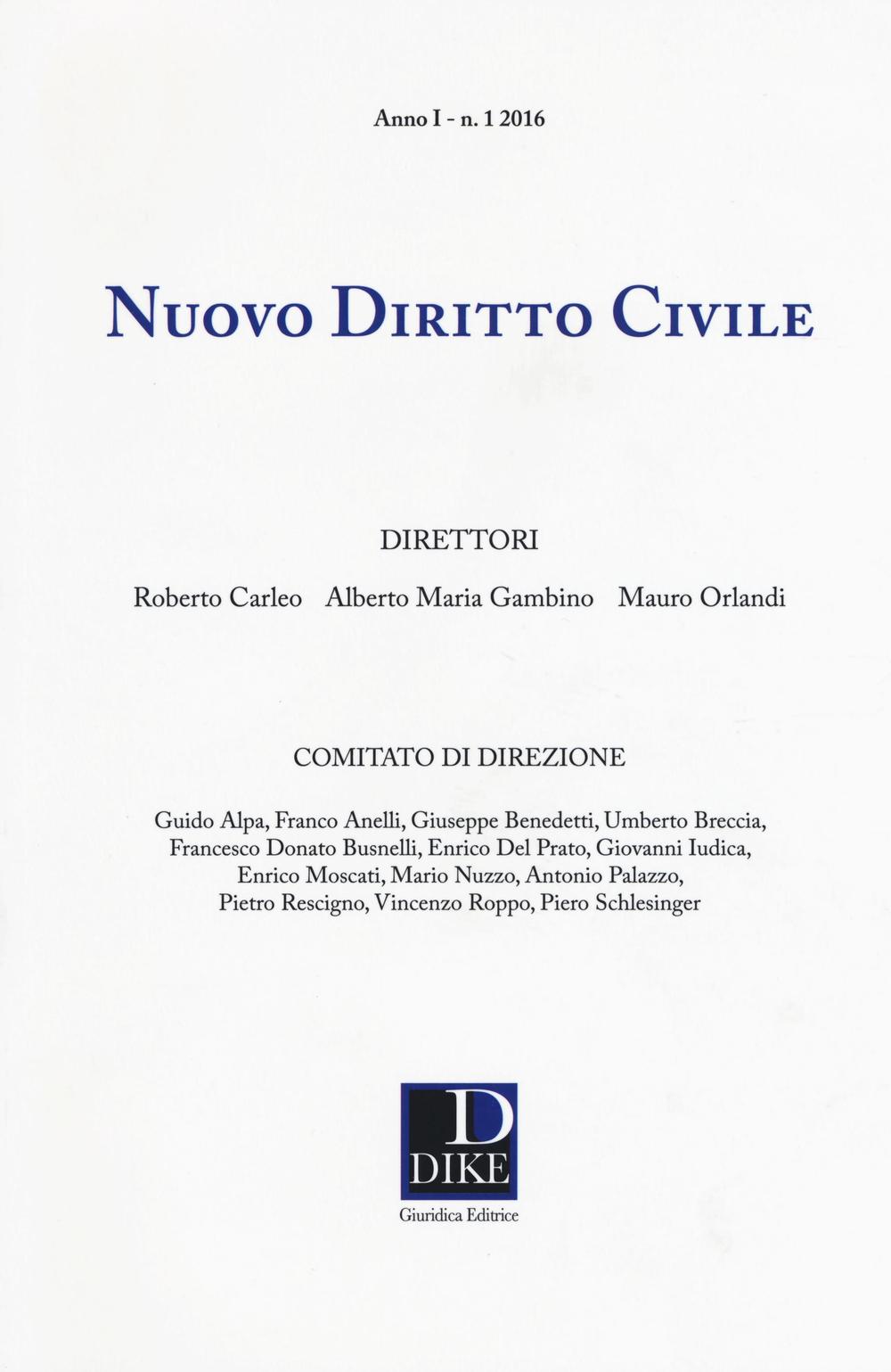 Nuovo diritto civile. Vol. 1