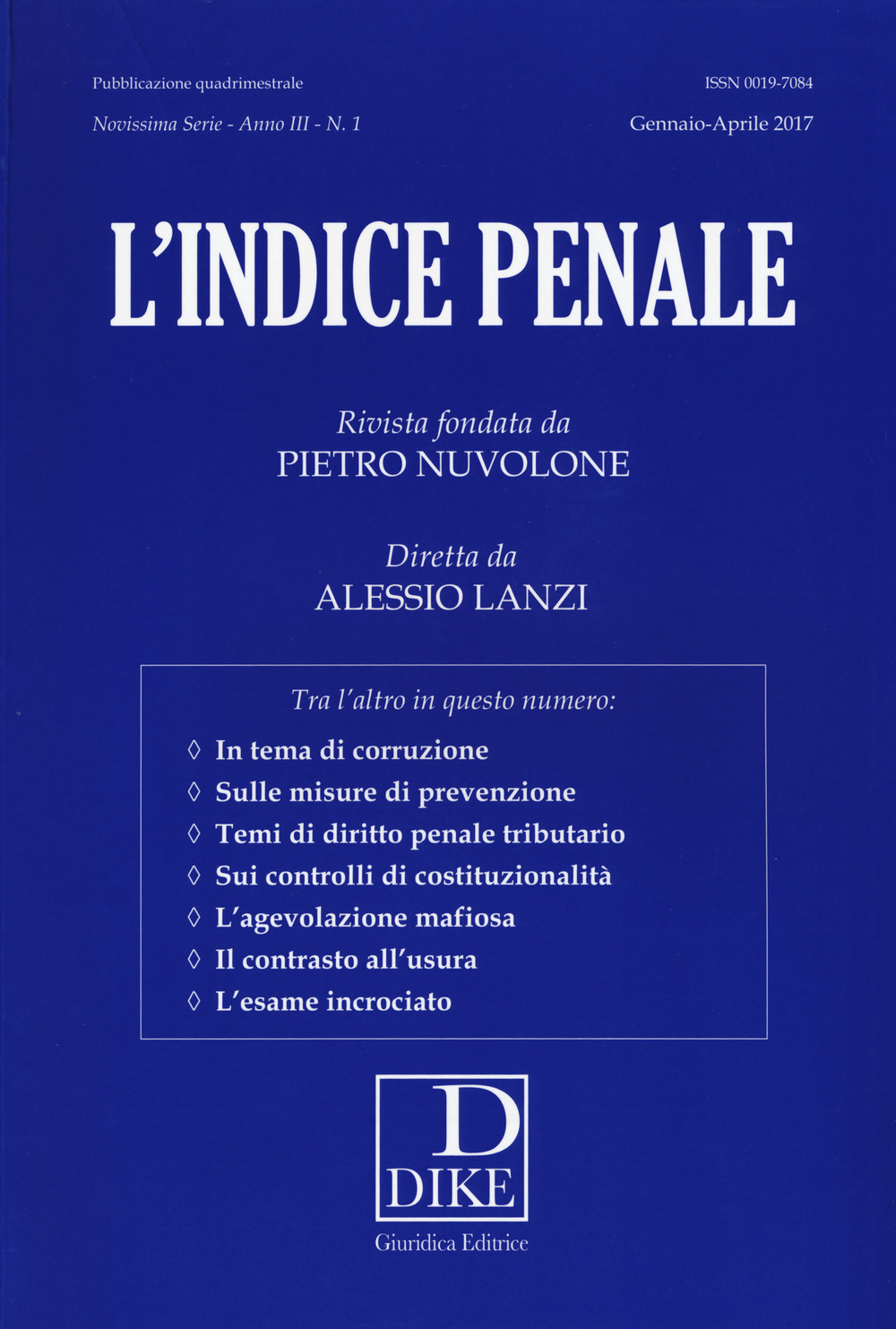 L'indice penale. Vol. 1