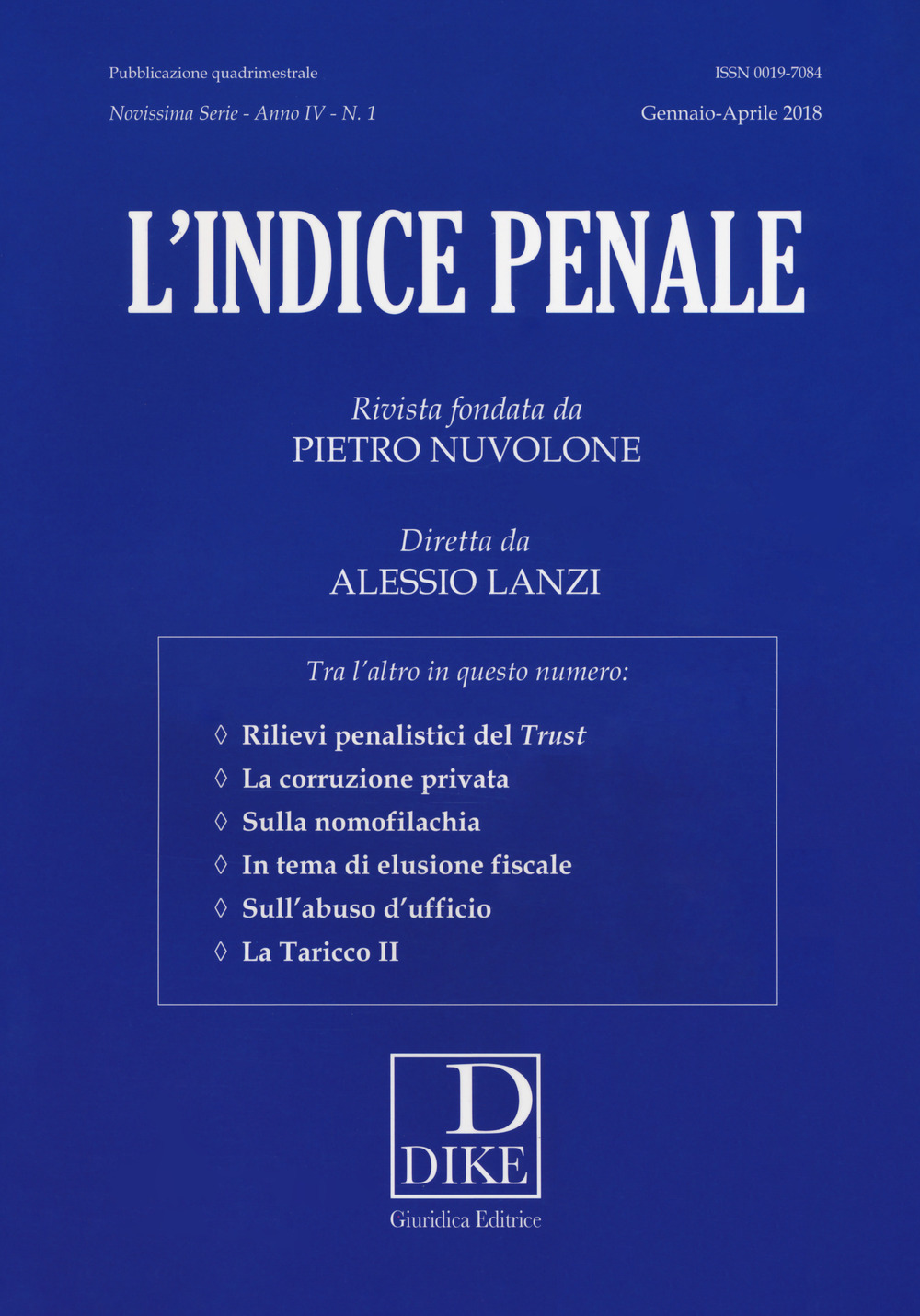 L'indice penale. Vol. 1