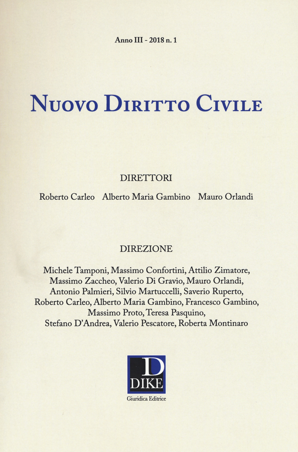 Nuovo diritto civile. Vol. 1