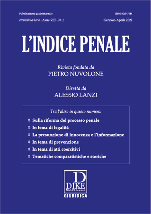 L'indice penale. Vol. 1