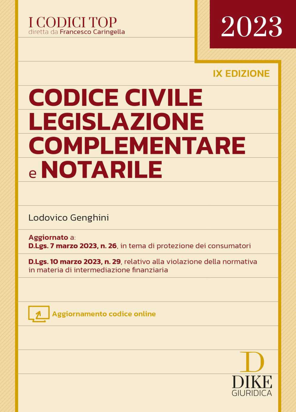 Codice civile, legislazione complementare e notarile