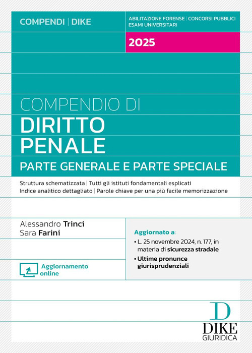 Compendio di diritto penale. Parte generale e parte speciale 2025