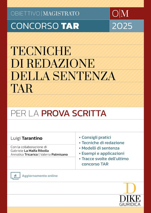 Concorso Magistratura TAR. Tecniche di redazione della sentenza TAR