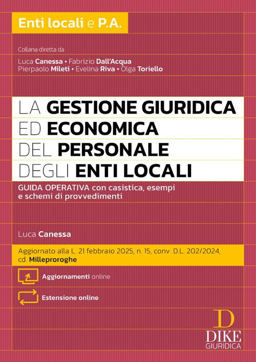 La gestione giuridica ed economica del personale degli enti locali