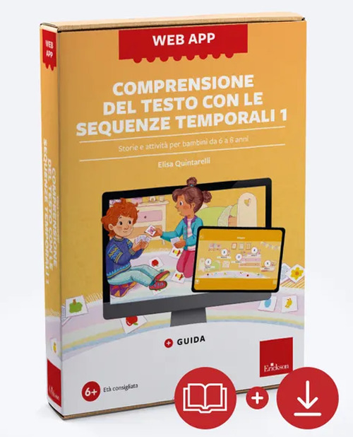 Comprensione del testo con sequenze temporali. Storie e attività per bambini da 6 a 8 anni. Web app