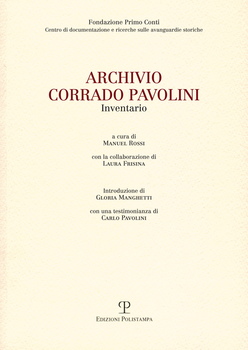 Archivio Corrado Pavolini. Inventario