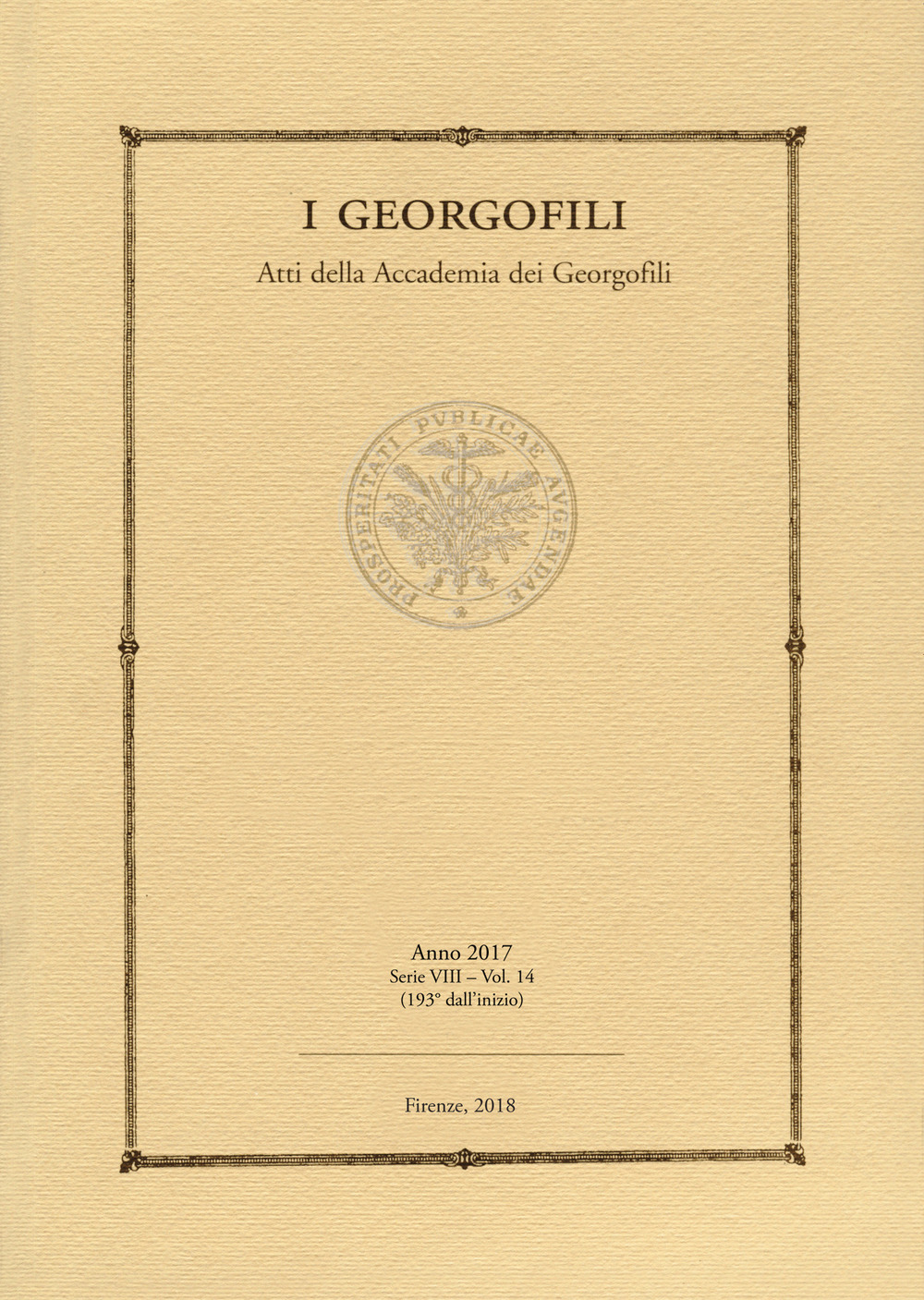 I georgofili. Atti della Accademia dei Georgofili. Vol. 14