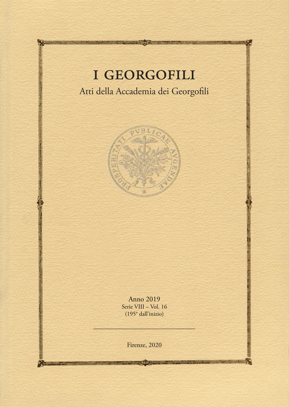 I georgofili. Atti della Accademia dei Georgofili. Vol. 16