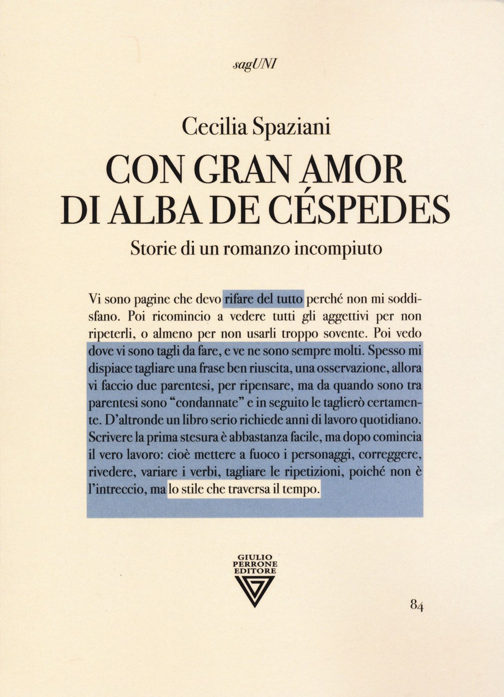 «Con gran amor» di Alba de Céspedes. Storie di un romanzo incompiuto