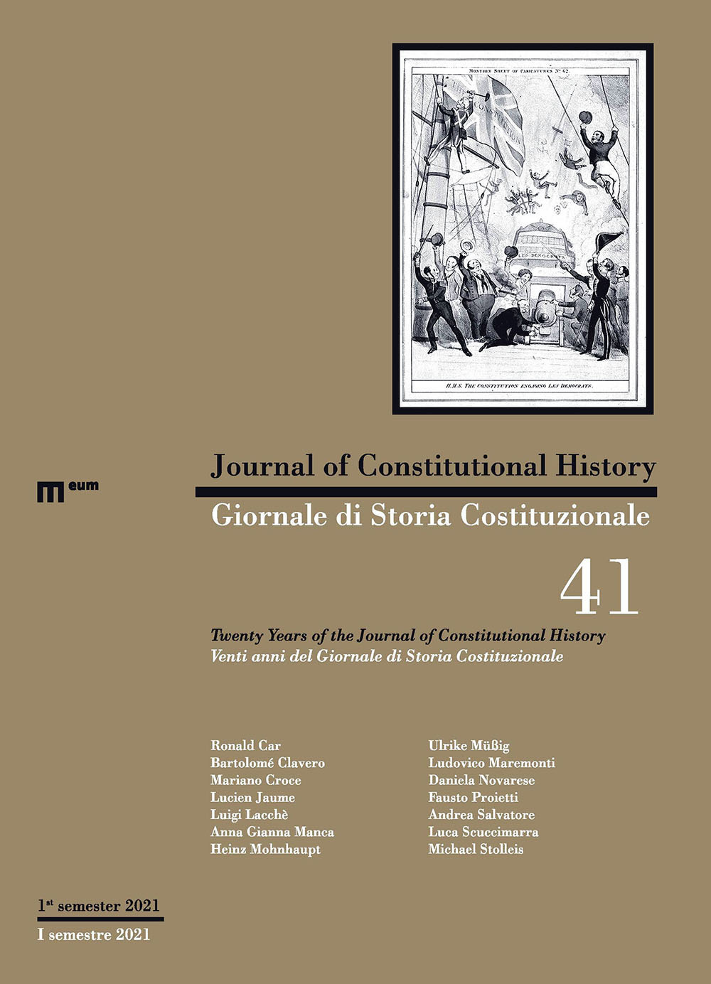 Giornale di storia Costituzionale-Journal of Constitutional history. Vol. 41