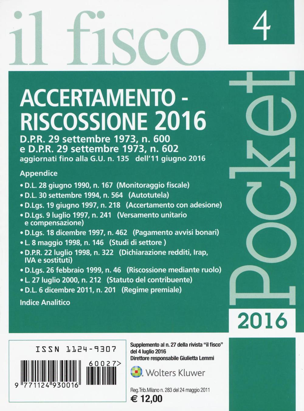 Accertamento e riscossione 2016