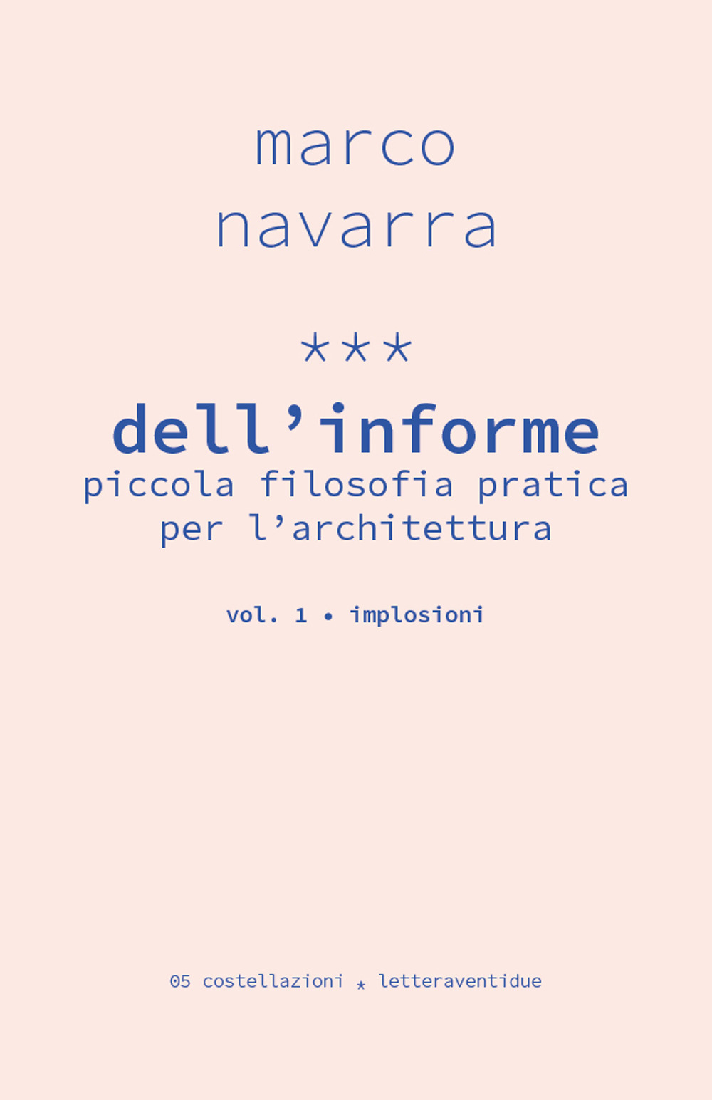 Dell'informe. Piccola filosofia pratica per l'architettura. Vol. 1: Implosioni