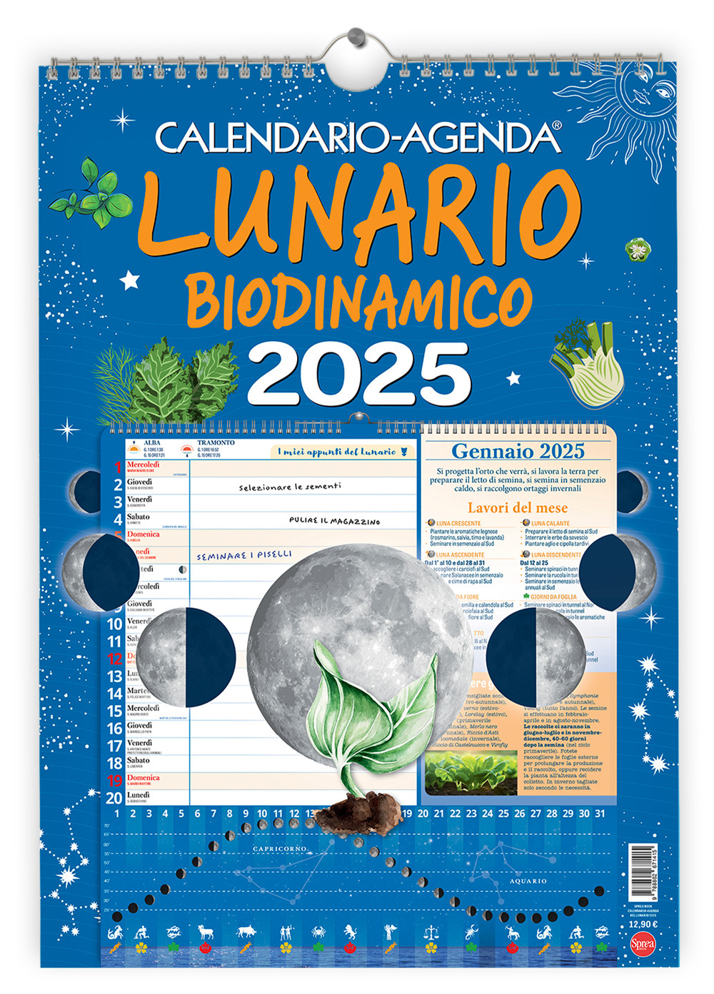 Lunario. Calendario-agenda 2025