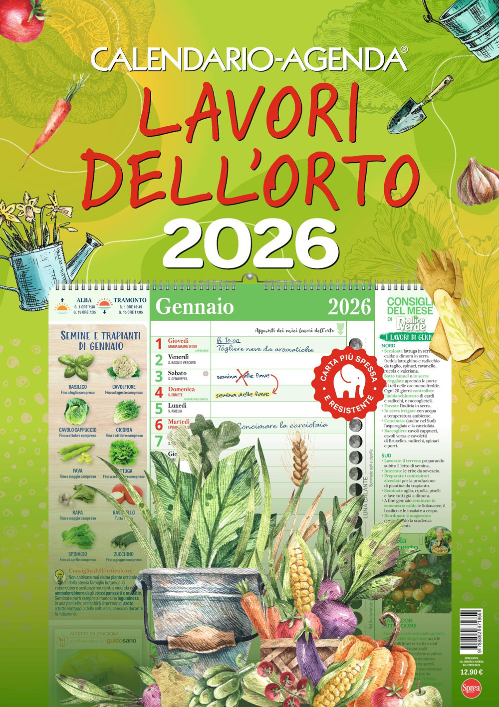 Lavori dell'orto. Calendario-agenda 2026