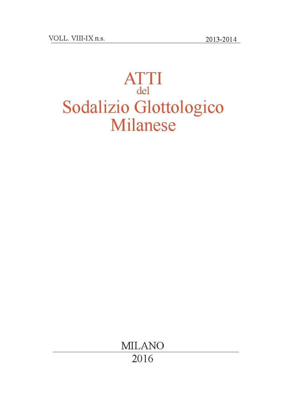 Atti del sodalizio glottologico milanese