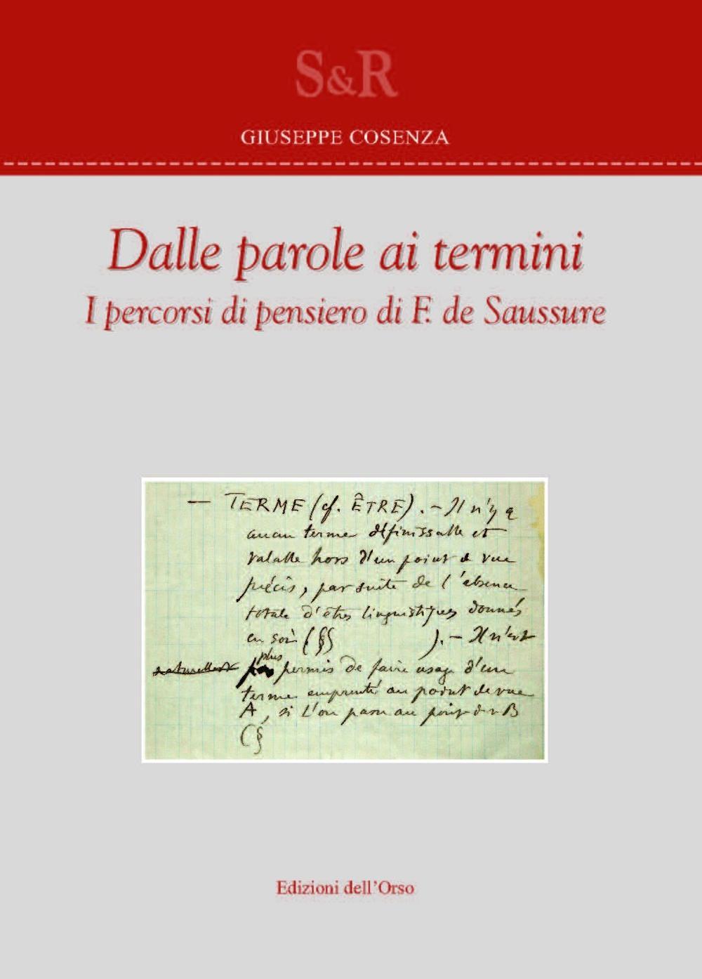 Dalle parole ai termini. I percorsi di pensiero di F. de Saussure
