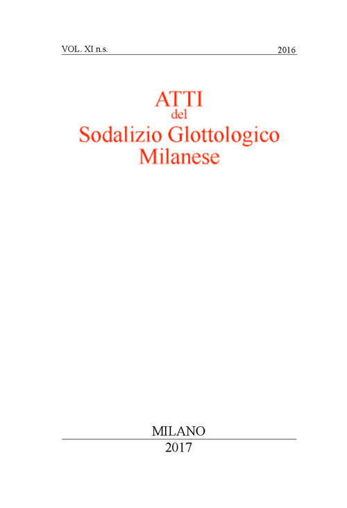 Atti del sodalizio glottologico milanese. Nuova serie. Vol. 11
