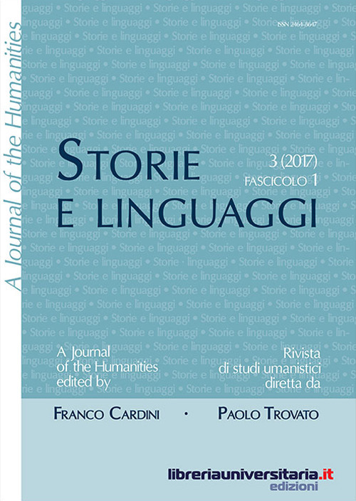 Storie e linguaggi. Rivista di studi umanistici. Ediz. italiana e inglese. Vol. 3/1