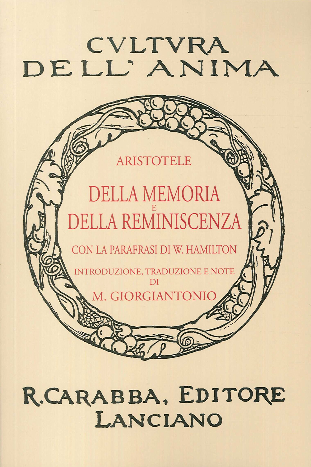 Della memoria e della reminiscenza (rist. anast. 1938)