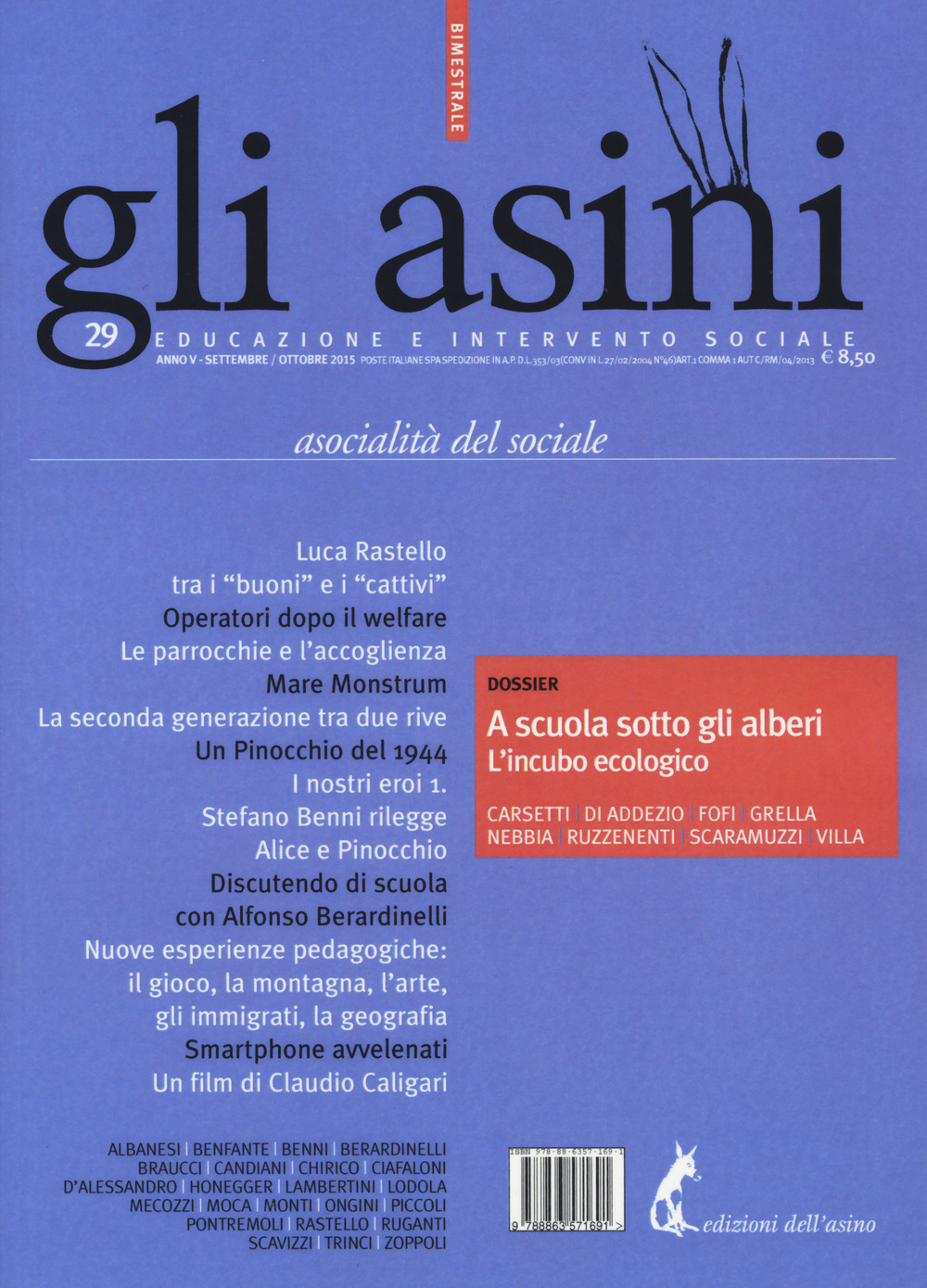 Gli asini. Rivista di educazione e intervento sociale. Vol. 29