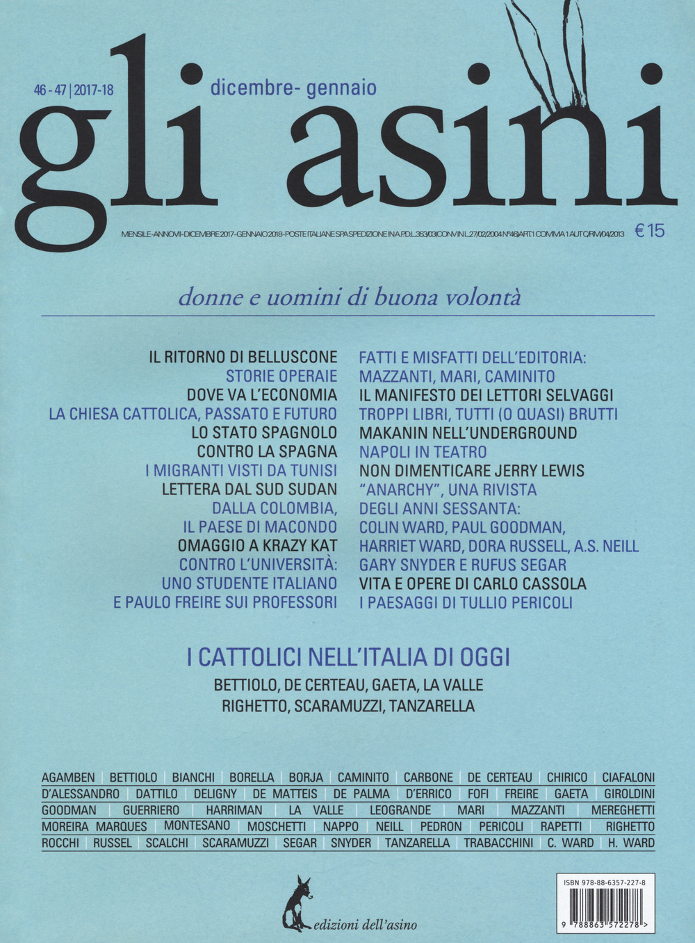 Gli asini. Rivista di educazione e intervento sociale. Vol. 46-47: Donne e uomini di buona volontà (Dicembre-Gennaio)