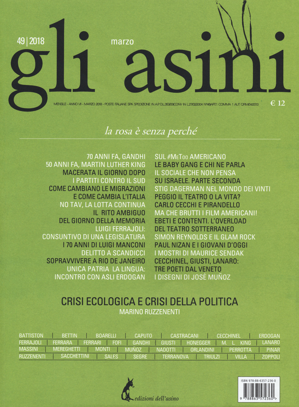Gli asini. Rivista di educazione e intervento sociale. Vol. 49: La rosa è senza perché