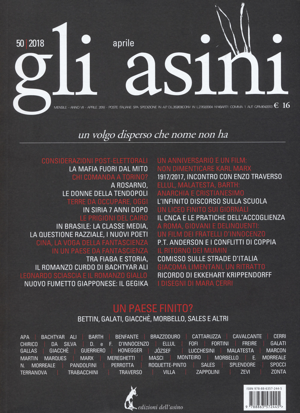 Gli asini. Rivista di educazione e intervento sociale. Vol. 50