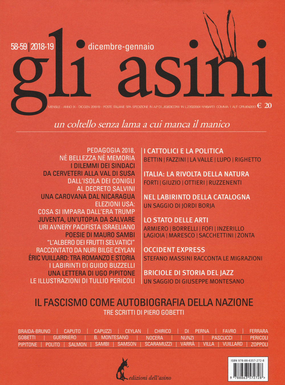 Gli asini. Rivista di educazione e intervento sociale. Vol. 58-59: Dicembre-gennaio