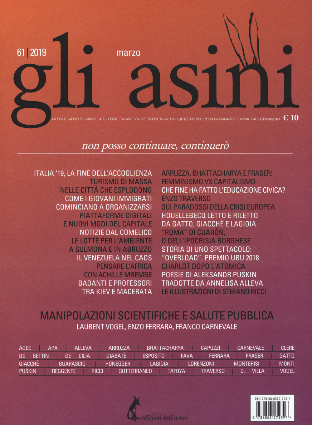 Gli asini. Rivista di educazione e intervento sociale. Vol. 61