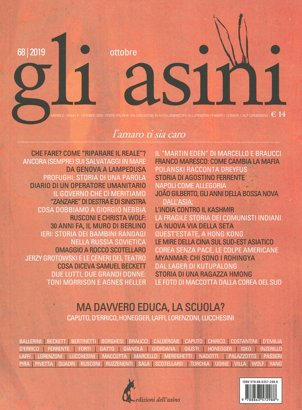 Gli asini. Rivista di educazione e intervento sociale. Vol. 68: Ottobre