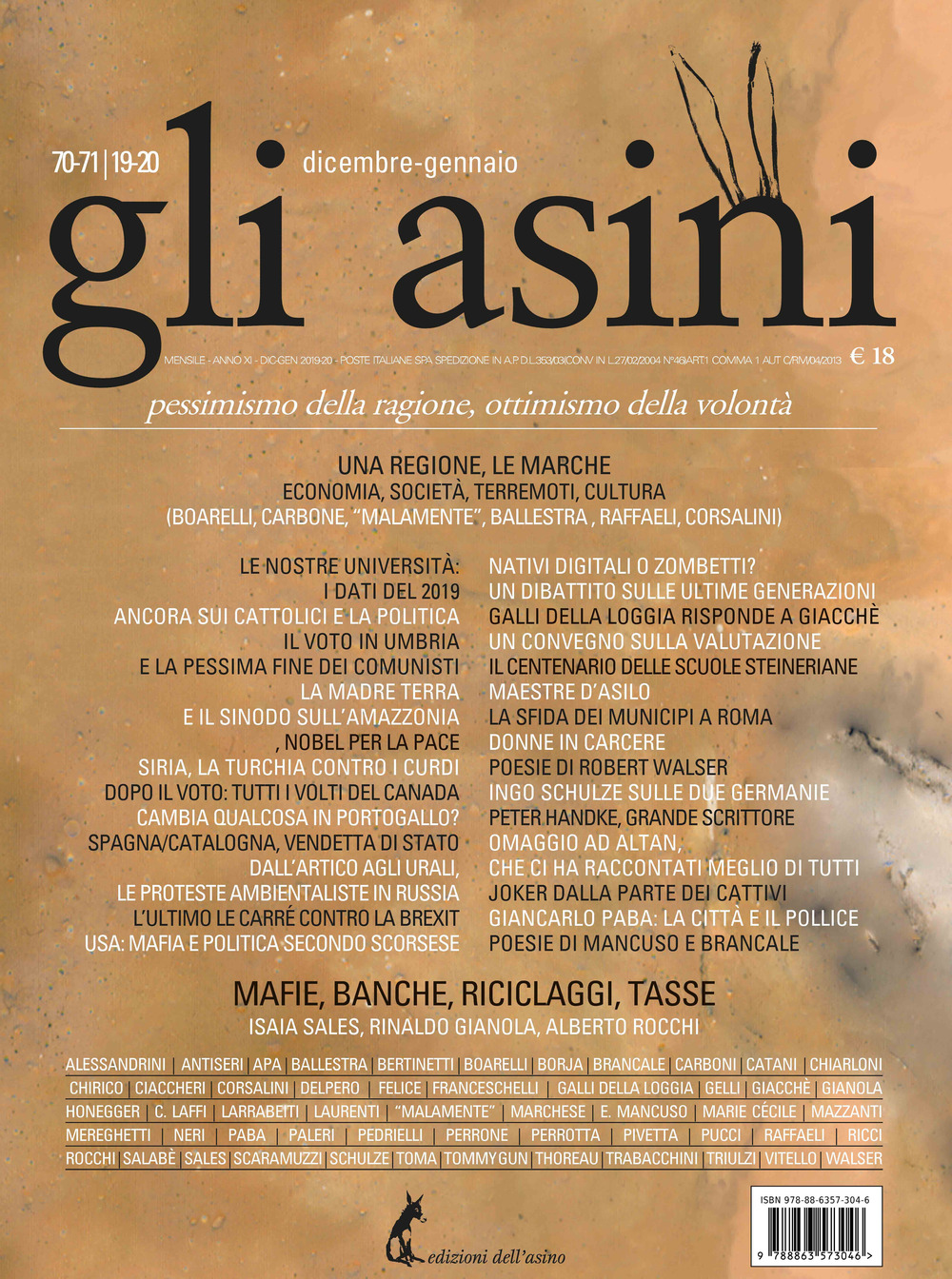 Gli asini. Rivista di educazione e intervento sociale. Vol. 70-71: Pessimismo della ragione, ottimismo della volontà