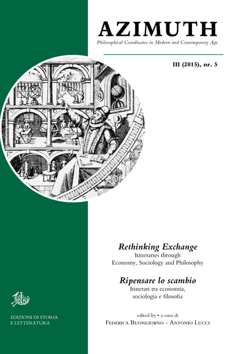 Azimuth (2015). Ediz. italiana, inglese e tedesca. Vol. 5: Rethinking exchange. Itineraries through economy, sociology and philosophy
