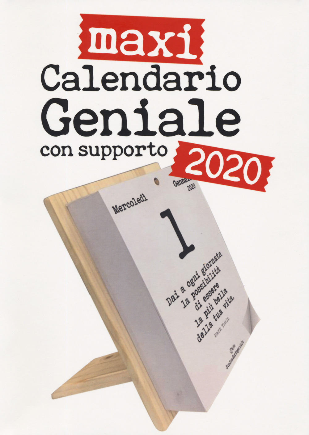 Calendario geniale 2020 maxi. Leggi le frasi filosofiche. Con supporto in legno naturale da tavolo o appendibile