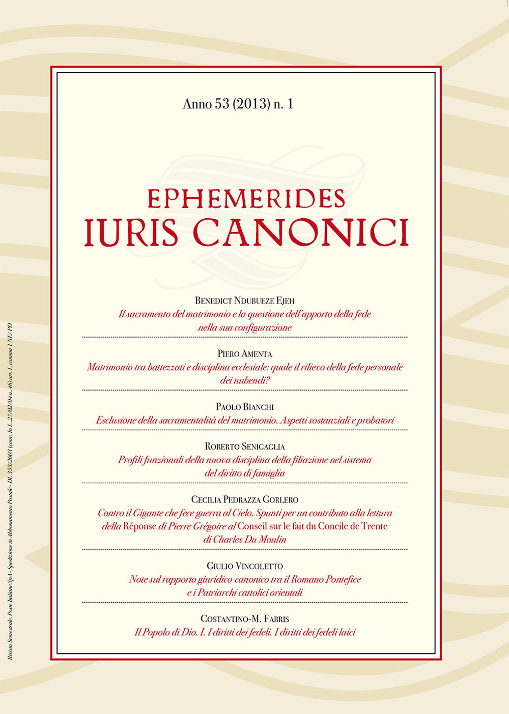 Ephemerides Iuris canonici. Vol. 1