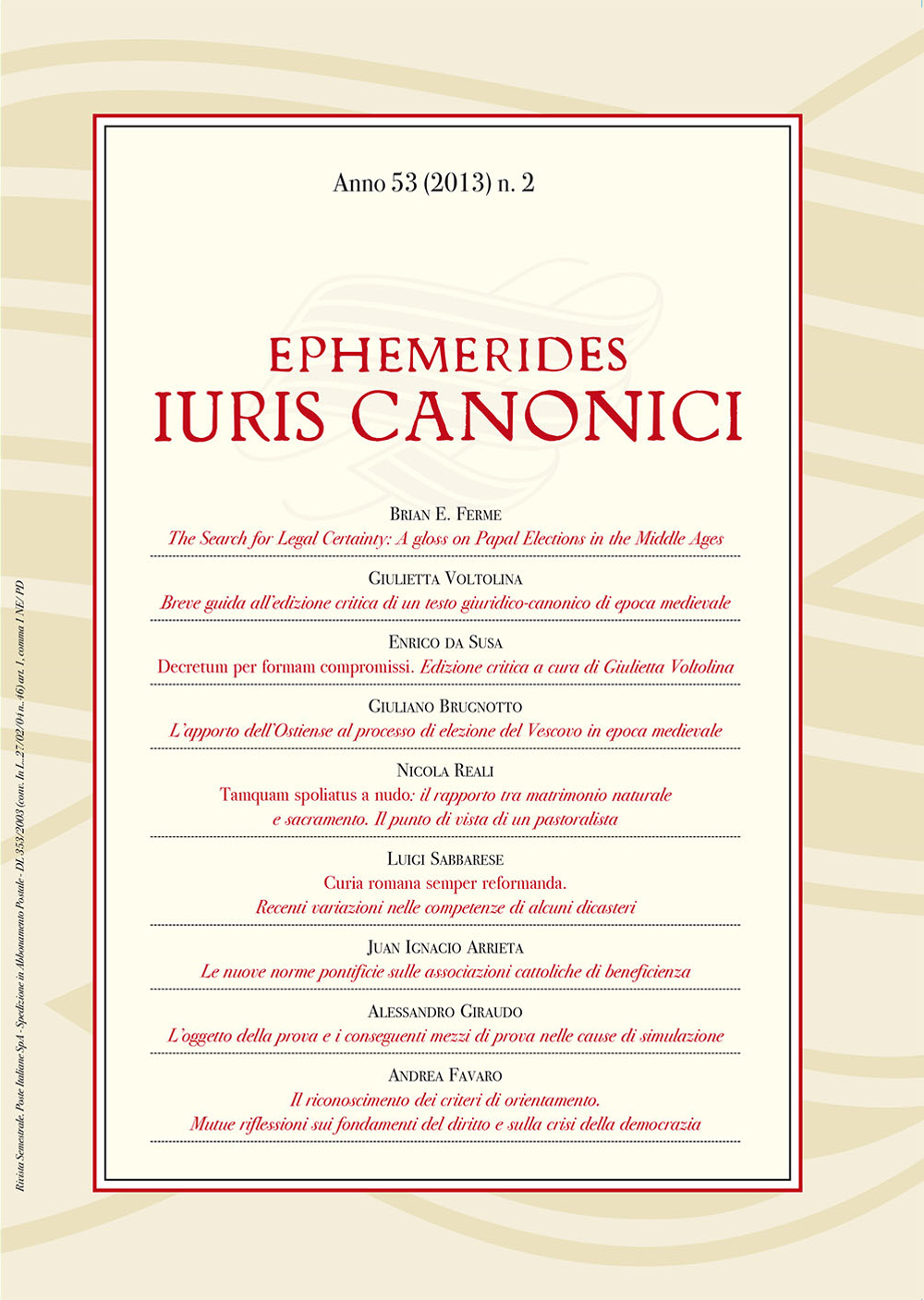 Ephemerides Iuris canonici. Vol. 2