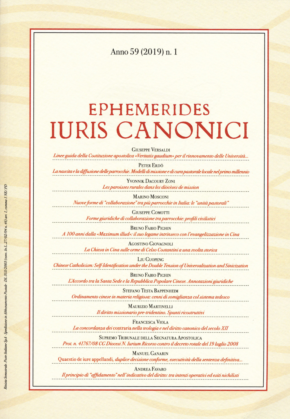 Ephemerides Iuris canonici. Vol. 1