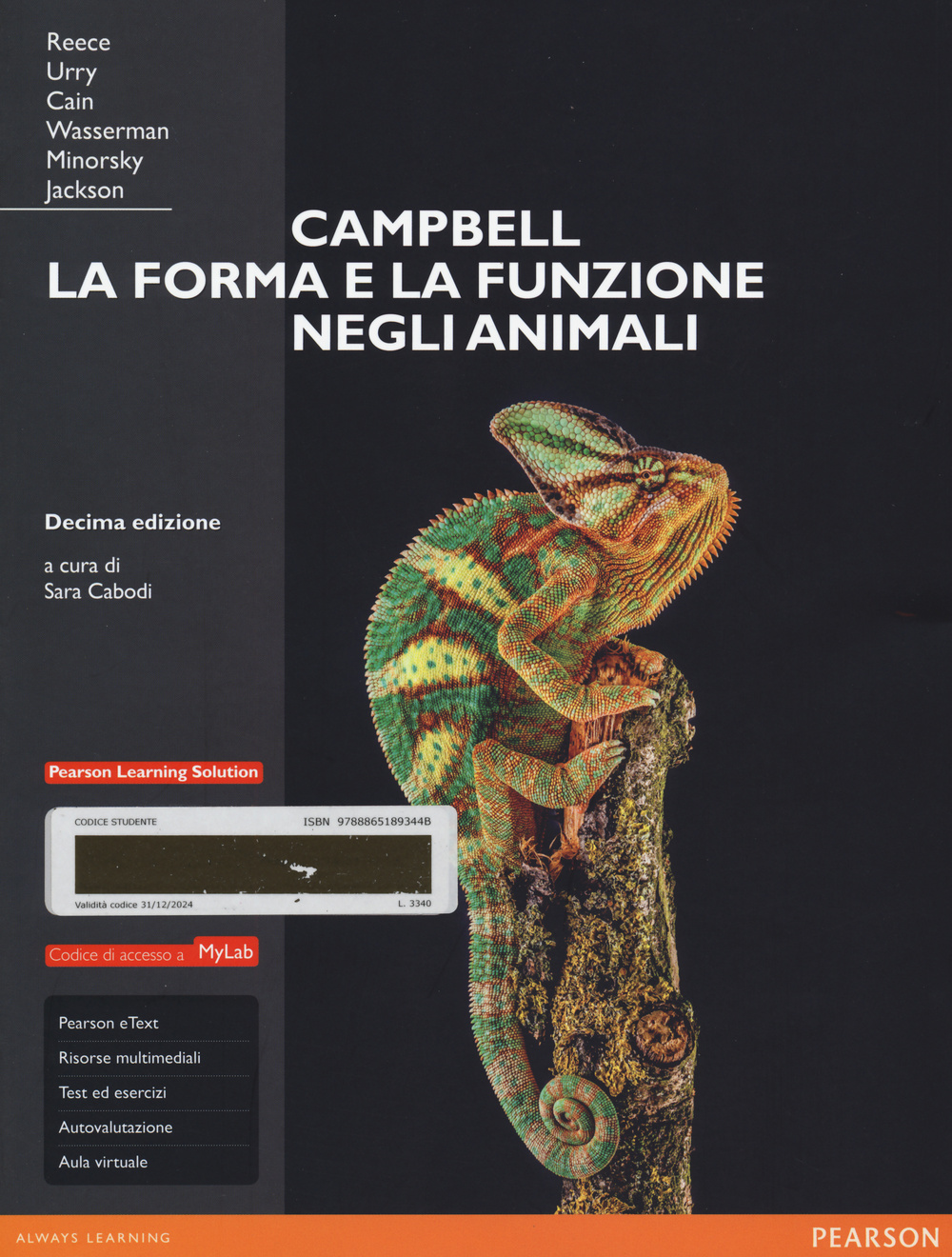 Campbell. La forma e la funzione negli animali. Ediz. mylab