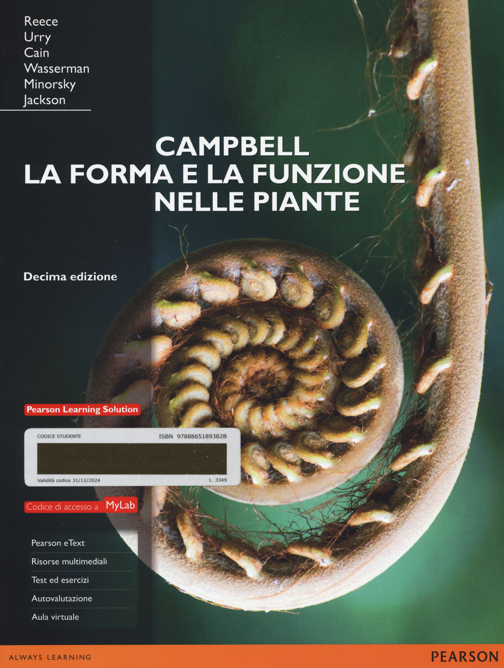 Campbell. La forma e la funzione nelle piante. Ediz. mylab