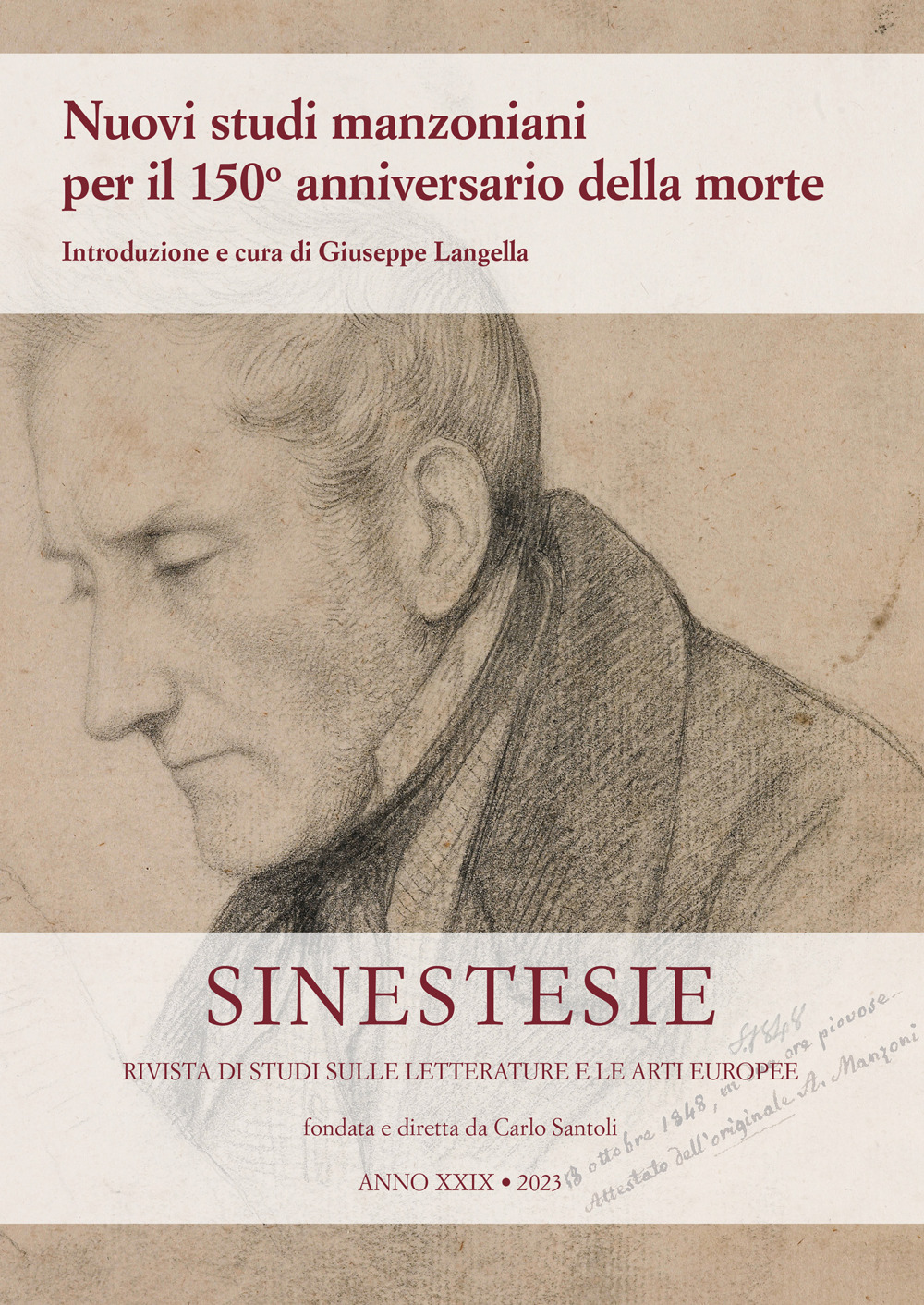 Sinestesie. Rivista di studi sulle letterature e le arti europee. Vol. 29: Nuovi studi manzoniani per il 150° anniversario della morte