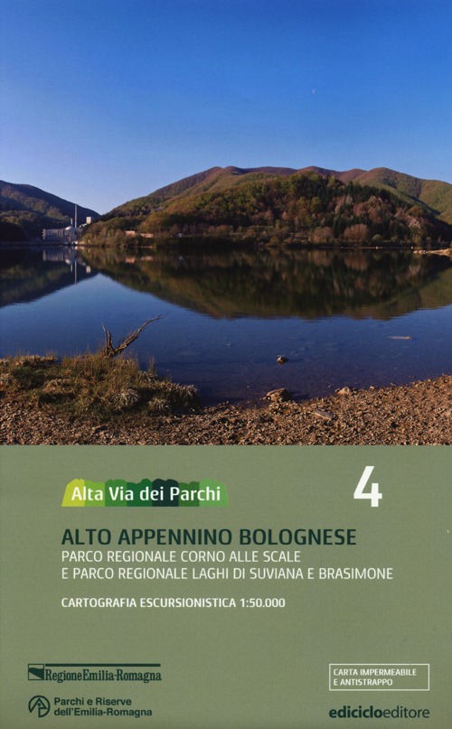 Alta via dei parchi 1:50.000. Vol. 4: Alto Appennino bolognese. Parco regionale Corno alle Scale e parco regionale laghi di Suviana e Brasimone