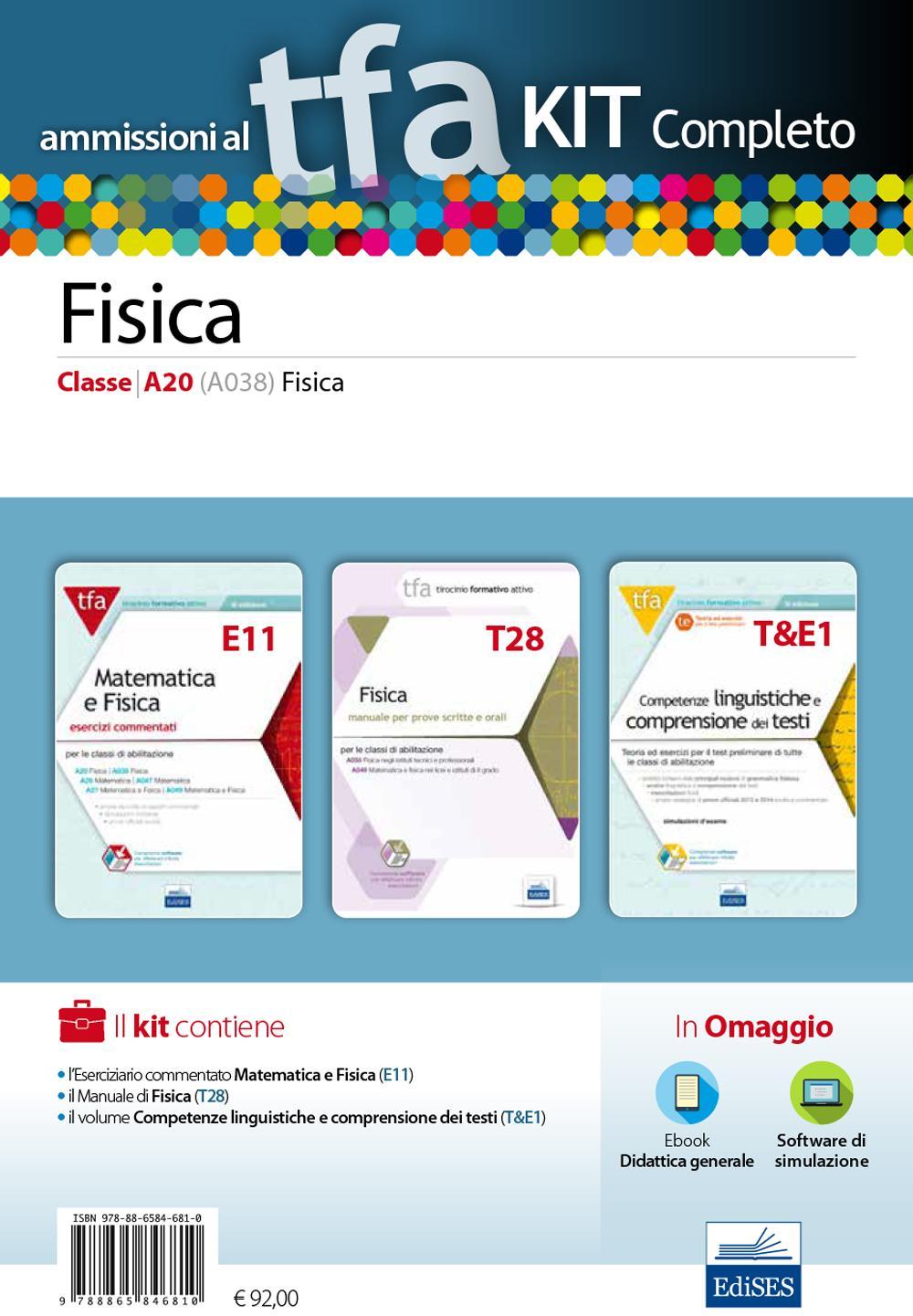 TFA. Fisica classe A20 (A038) per prove scritte e orali. Kit completo