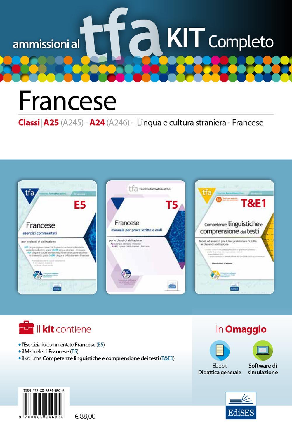 TFA. Francese classi A25 (A245), A24 (A246) per prove scritte e orali. Kit completo