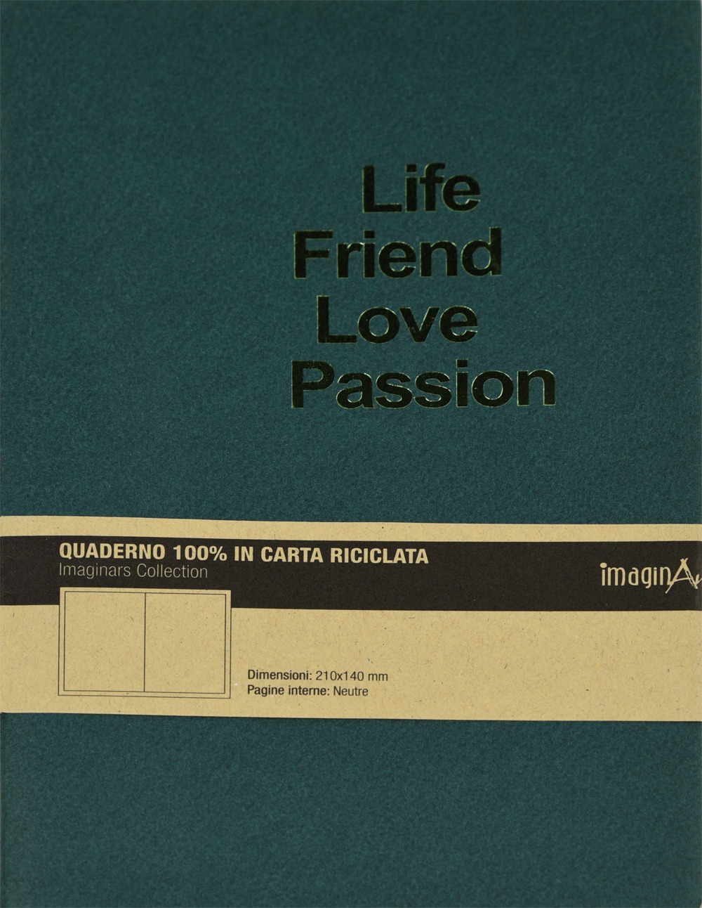 GRS140 quaderno 14x21 verde recycled