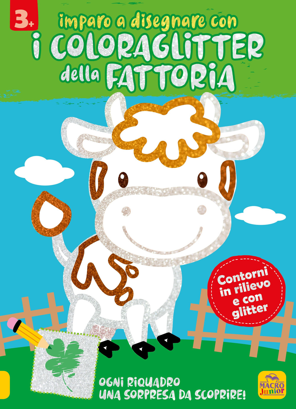 Imparo a disegnare con i coloraglitter della fattoria