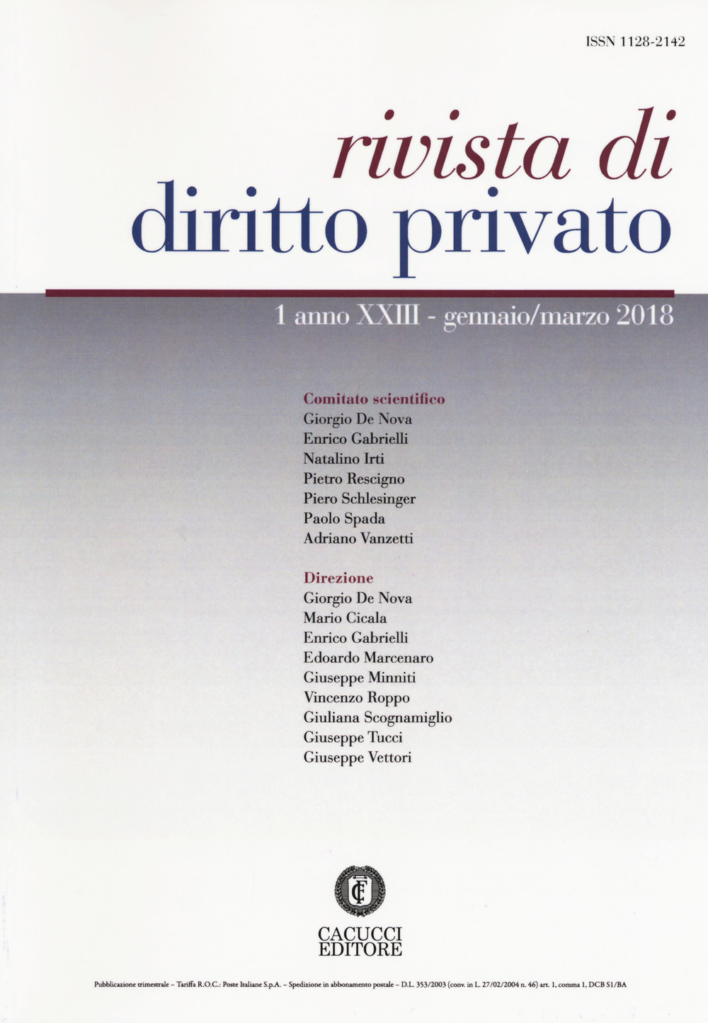 Rivista di diritto privato. Vol. 1: Gennaio-Marzo
