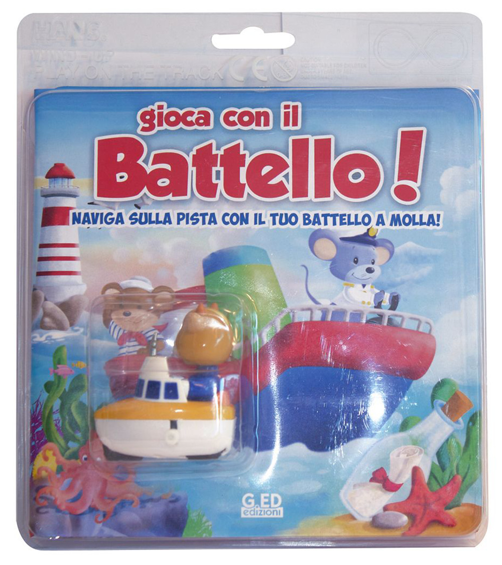 Gioca con il battello! Naviga sulla pista con il tuo battello a molla!