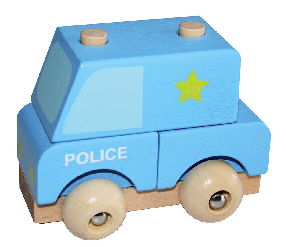 Furgone Polizia. Mezzi in legno smonta e rimonta