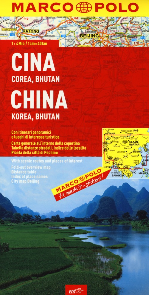 Cina, Corea, Bhutan 1:4.000.000